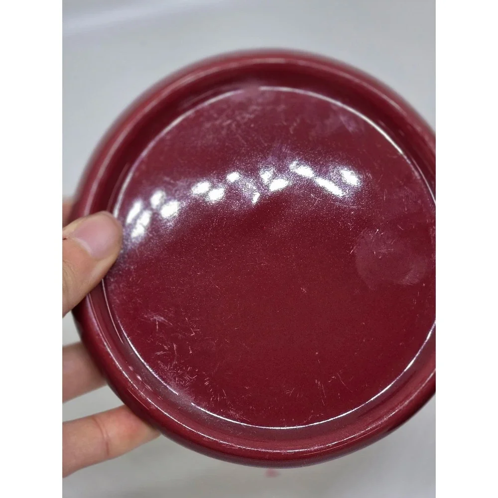 Longaberger Pottery Woven Traditions 1 Pint Salt Crock Paprika Red Kitchen Decor